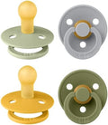 BIBS Pacifiers - Color 4 Pack | Round Nipple Baby Pacifier | BPA Free Natural by BIBS