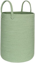 MEGASKET Large Green Laundry Basket, 16.5"x22.5" Tall Woven Cotton Rope Bin by MEGASKET