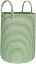 MEGASKET Large Green Laundry Basket, 16.5"x22.5" Tall Woven Cotton Rope Bin by MEGASKET