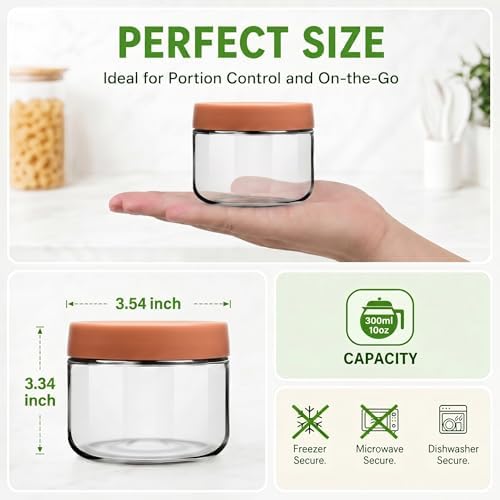 EONJOE 10 oz Small Glass Containers - Image 2