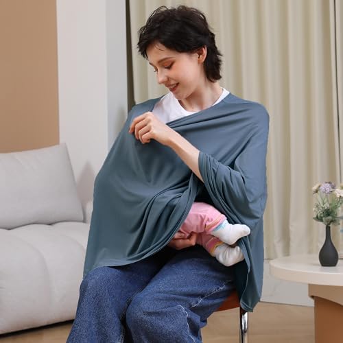Seejoy Nursing Cover for Breastfeeding, 360°Full Coverage Nursing Poncho - Image 5