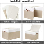 Large Toy Storage Box with Lid, Toy Chest Bin Boxes Basket with Dividers - Image 7