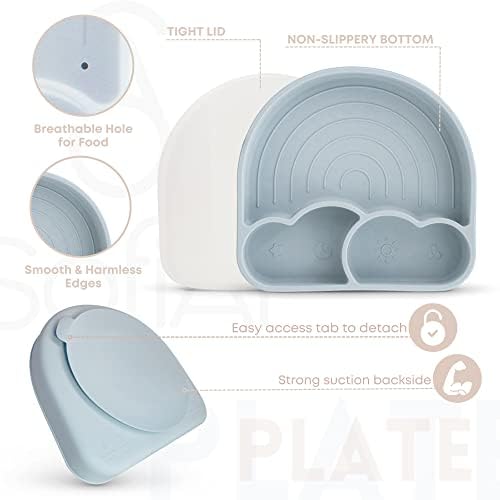 BPA-Free Non-Toxic Silicone Baby Feeding Set – Suction Plate, Bib & Cup – - Image 4