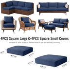 8Pcs Outdoor Cushion Covers, Stretch Patio Furniture Couch Chair Slipcovers - Image 2