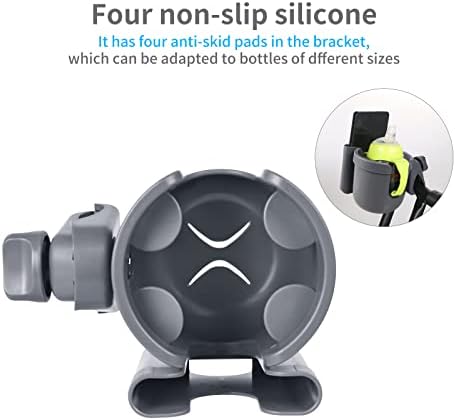Suranew Cup Holder with Phone for Walker Wheelchair Stroller Gray - Image 4