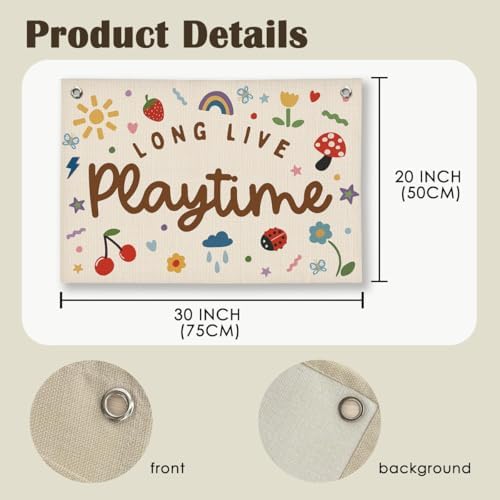 Playroom Kids Wall Decor Long Live Playtime Whimsical Classroom - Image 6
