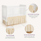 Crib Skirt with Platform, Ruffled Wave Design Baby Bed Skirt - Image 4