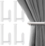MaxMona Adhesive Curtain Holdbacks, 4 Pack No-Drill 304 Stainless Steel Tiebacks by ForaBetterLiving