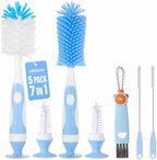 Ariseno 7-in-1 Baby Bottle Brush Set, Nylon & Silicone Bottle Brush by ARISENODirect