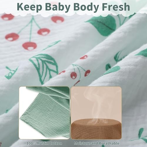 Muslin Swaddle Blankets for Newborn, 2 Pack Breathable Soft Receiving Blanket - Image 5