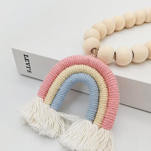 2 Pieces Wooden Beaded Curtain Tiebacks, Tassel Curtain Buckles Magnetic - Image 4