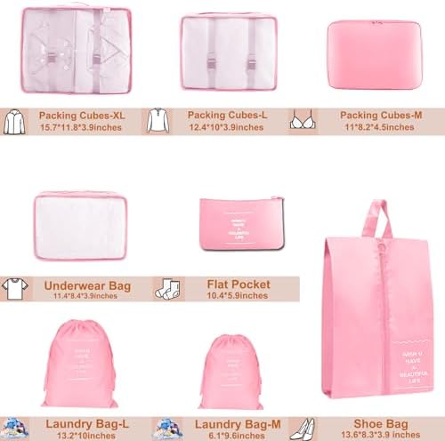Packing Cubes for Travel- 8 Set Luggage Organizer Bags for Family, Mesh - Image 4