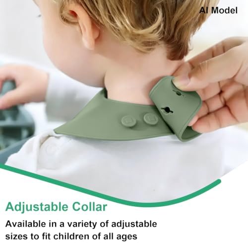 Set of 3 Silicone Bibs for Babies Toddler, Soft Adjustable Bibs for Baby Girl - Image 7