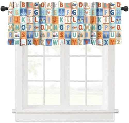 Kids Alphabet Window Valance, Cartoon Alphabet Animals Learning Daycare - Image 6
