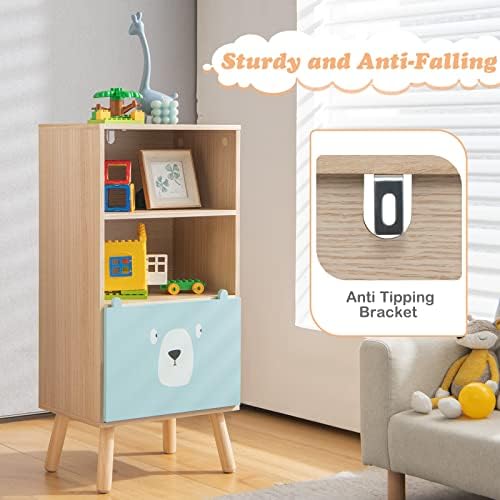 INFANS Kids Bookcase Toy Storage Organizer, Children Storage Cabinet - Image 6