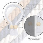 NICEEC 4 Pack Wooden Ball Magnetic Curtain Tiebacks Boho Home Decor Drape Tie - Image 4