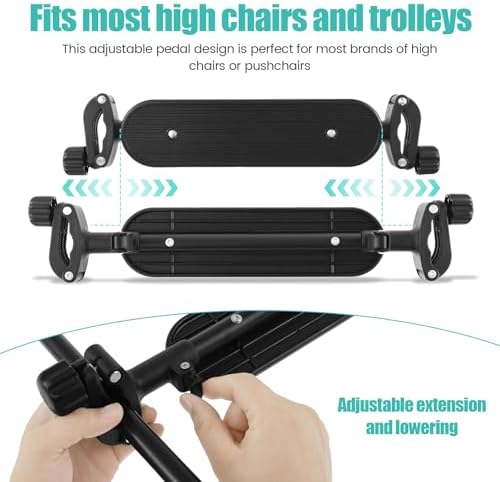 Universal High Chair Foot Rest Adjustable 40cm-48cm Baby Chair Footrest Easy - Image 2