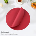 SHACOS 100 pcs Christmas Disposable Round Paper Placemats 13 inch Colored Paper - Image 2