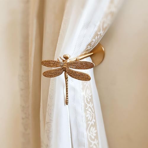 Brass Curtain Holdbacks Gold Curtain Tieback Curtain Holders Backs Wall Hooks by QIIODATD