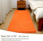 Polyester Bathroom Runner Rug 24"x72" Orange, Soft Shaggy Bath Mat - Image 2