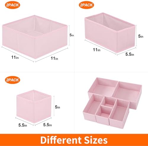 Stero 6 Pack Drawer Organizers for Clothing, Dresser Drawer Organizer Clothes - Image 5