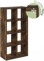 Furinno Cubicle 8-Cube Book Shelf, Extra Thick Frame Bookshelf, Amber Pine - Image 7