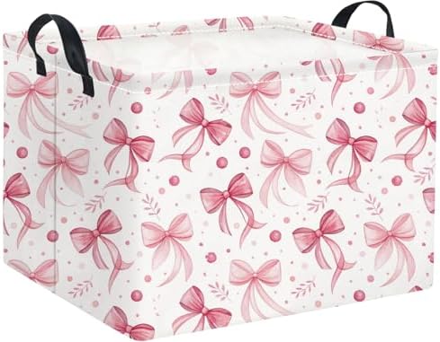 Rectangular Pink Basket for Girls Kids Baby Storage Basket Storage Bin by HIYAGON