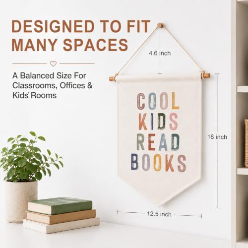 Cool Kids Read Books Classroom Signs, Reading Quote Banner Wall Hanging - Image 2