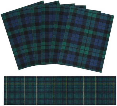Blue Green Tartan Table Runner 72 x 13 by Unknown