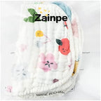 Zainpe 6Pcs Snap Muslin Cotton Baby Bibs Star Cat Rabbit Pattern Adjustable - Image 7
