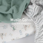 Gllquen Baby Muslin Bassinet Sheets 3pk, Soft Cotton Baby Sheet 33x17 - Image 3