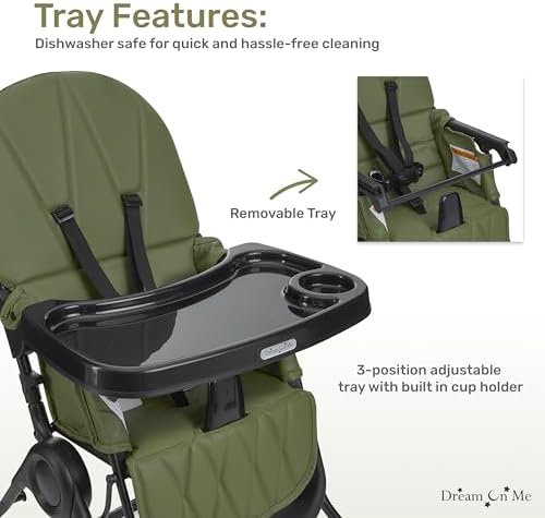 Dream On Me Snack and Stow Highchair | Adjustable Feeding Chair - Image 6