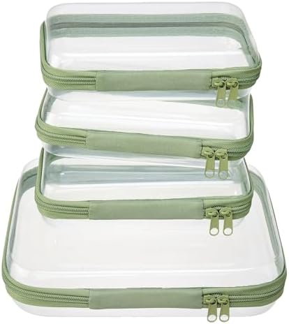 4 pcs Clear Zipper Pouches, Hard Shell Zipper Case, Toiletry Bag by WELPIRT