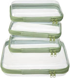 4 pcs Clear Zipper Pouches, Hard Shell Zipper Case, Toiletry Bag by WELPIRT