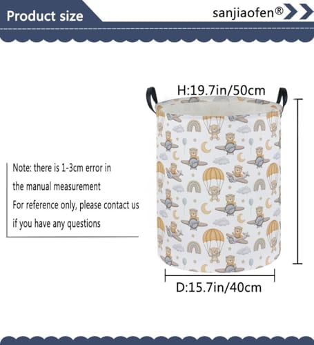 Kids Laundry Hamper, Animal Laundry Basket Collapsible Bear Storage Baskets - Image 2
