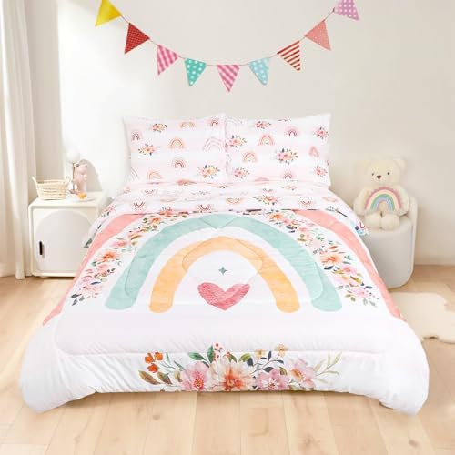 Toddler Bedding Sets Twin Size for Girls, Rainbow Toddler Crib Bedding Set 5 - Image 6