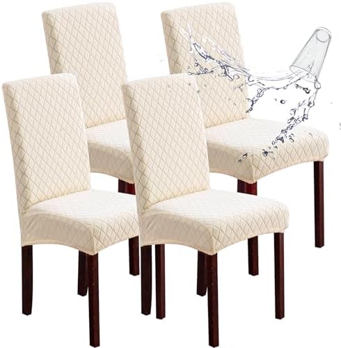 Genina Waterproof Dining Chair Covers Set of 4 Parsons Chair Slipcovers by Genina