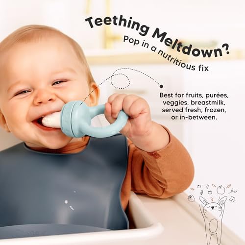 KeaBabies Baby Fruit Feeder 2pk, Silicone Baby Food Feeder - Image 4