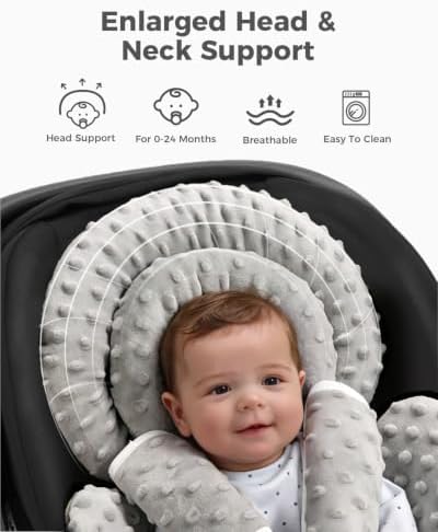 TinlyFinly Infant Car Seat Insert Muslin Cotton Reversible - Image 3