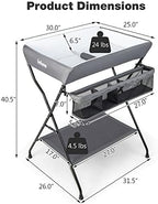 INFANS Baby Changing Table, Folding Diaper Station Portable Nursery Organizer - Image 6
