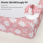 Baby Bedside Bassinet Sheets Girl, 33”x20” Compatible - Image 5