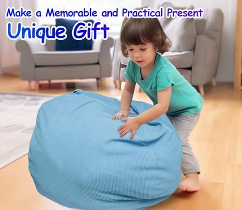 Stuffed Storage Bean Bag Premium Corduroy Ultra Soft Washable Perfect - Image 2
