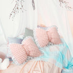 Yousoontic 2 Pcs Bow Throw Pillows 15.7x12.6 in, Seersucker - Image 6