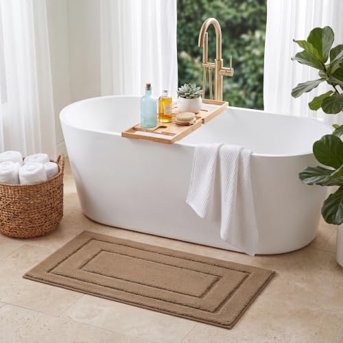 GRANNY SAYS Champagne Bathroom Runner Rug 24" x 48", Soft Bath Mat by GRANNYSAYS