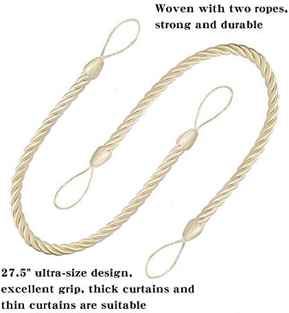 BEL AVENIR Curtain Tiebacks Ropes Tie-Backs, Handmade Holdbacks - Image 3