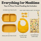 Baby Travel Feeding Set with Silicone Suction Plates - Image 3