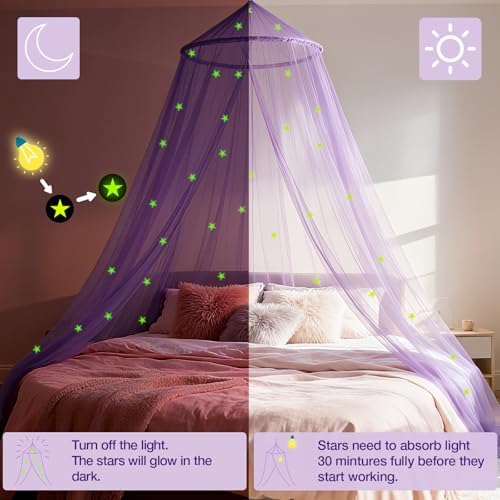 Purple Princess Bed Canopy for Girls - Image 2