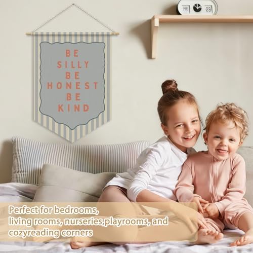 Boys Nursery Room Wall Decor, Be Silly Be Honest Kind Decor - Image 3