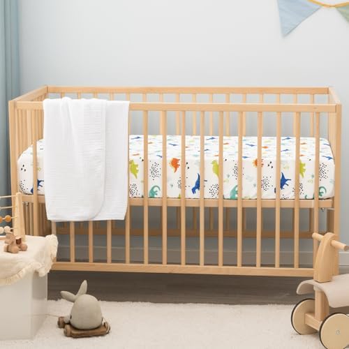 PHF 3 Pack Soft Dinosaur Crib Sheets Fitted, Comfy Breathable Baby Sheets - Image 3