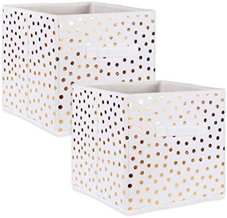 DII Woven Polyester Storage Bin, Polka Dot, Large Set of 2 by DII